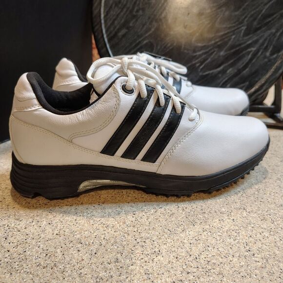 Adidas Men's White and Black Sneakers - Picture 1 of 6